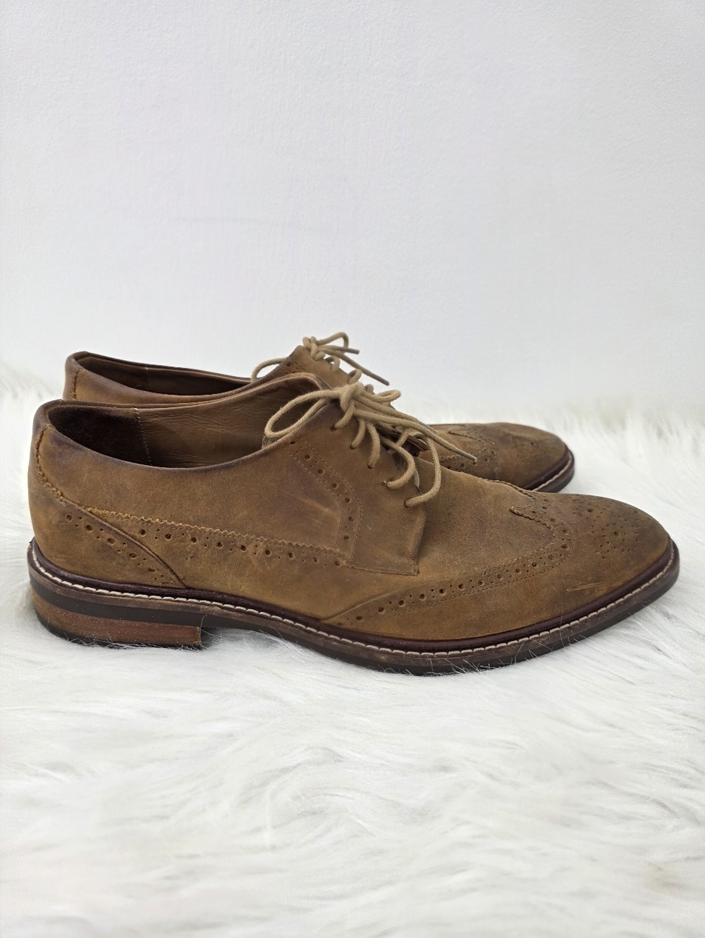 Cole Haan Men's Wingtip Oxford Tan Suede Size 10